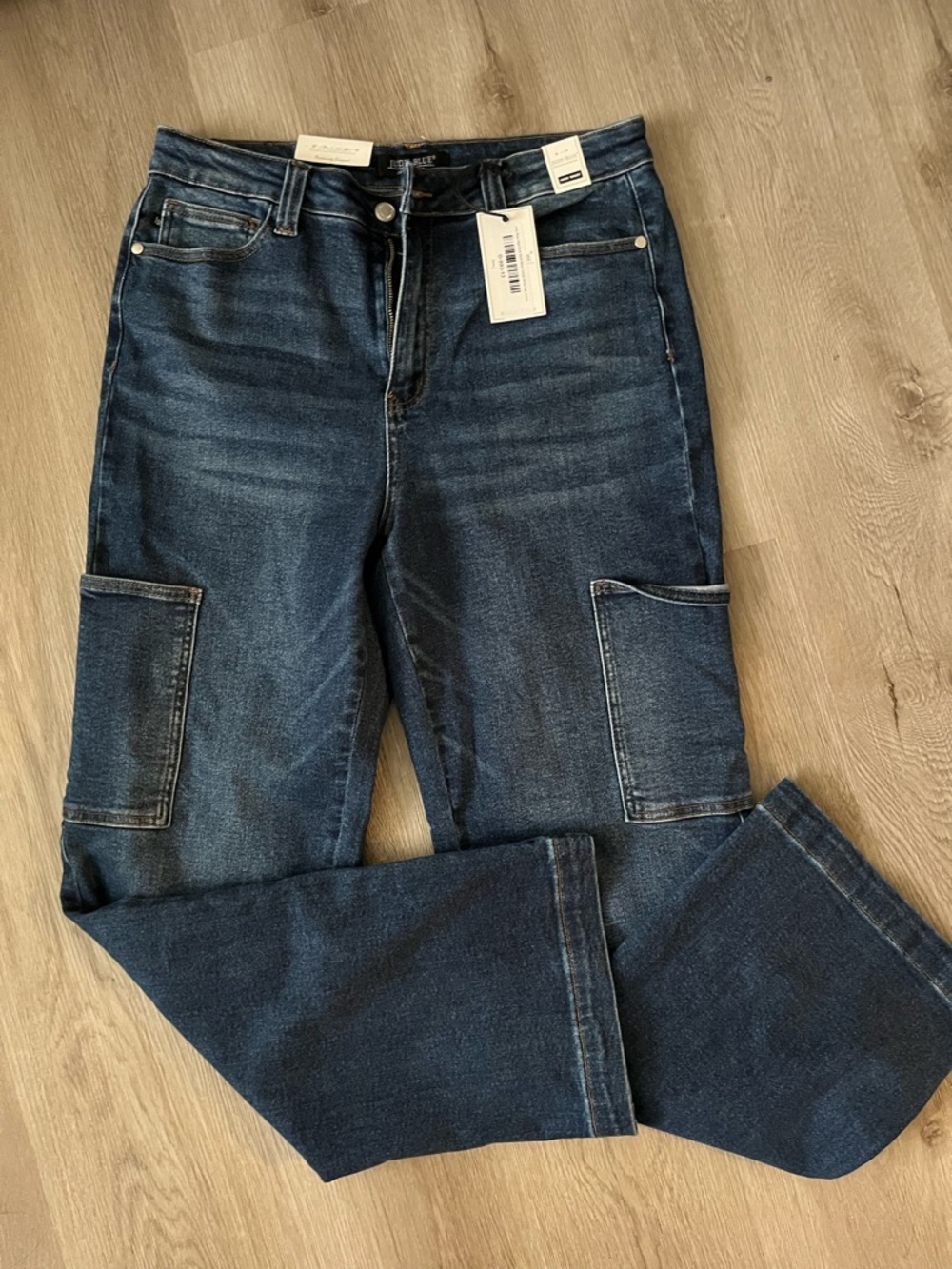 Judy Blue Dark Blue Wide Leg Cargo Jeans